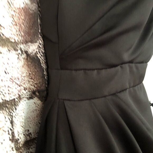 Jim Helm Occassion Formal Black Gown One Shoulder size 12 Vintage Fits like 4 - Picture 8 of 12